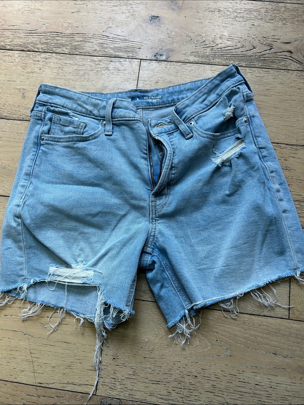 Old Navy Light Blue Distressed Denim Cutoff Shorts